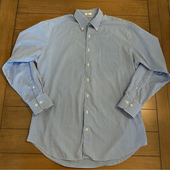 Peter Millar Seaside Finish Men’s Large Button Down Long Sleeve Shirt Blue - Picture 2 of 13
